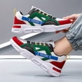 thumbnail image 2 of [Sneakers] Men'S Stylish Color-Blocked Casual Red Skate Shoes with Front Laces, Comfortable And Non-Slip for Everyday Wear And Outdoor Sports Hiking, 2 of 9
