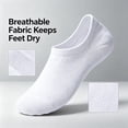 thumbnail image 4 of TELOLY 5Pairs Ankle Socks Men,Cotton-Poly Blend Athletic Socks,One Size Fits Most Mens No Show Socks,White3, 4 of 7