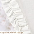 thumbnail image 5 of Alishomtll White Ruffle Valance Curtains Rod Pocket Window Drapes Light Filtering 52"W×18"L, 5 of 6