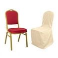 thumbnail image 2 of BalsaCircle 10 Beige Solid Polyester Banquet Chair Covers Slipcovers, 2 of 8