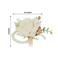 thumbnail image 2 of Efavormart 2 Pack White Silk Rose Wrist Corsage With Pearls, 4" Flower Bracelet Wedding Accessories, 2 of 10