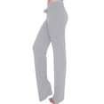 thumbnail image 5 of Yoga Pants, Comdrip Womens Yoga Sweatpants Comfy Workout Loose Pants Straight Leg Sweatpants Sweatpants Women Wide Leg Grey L, 5 of 9