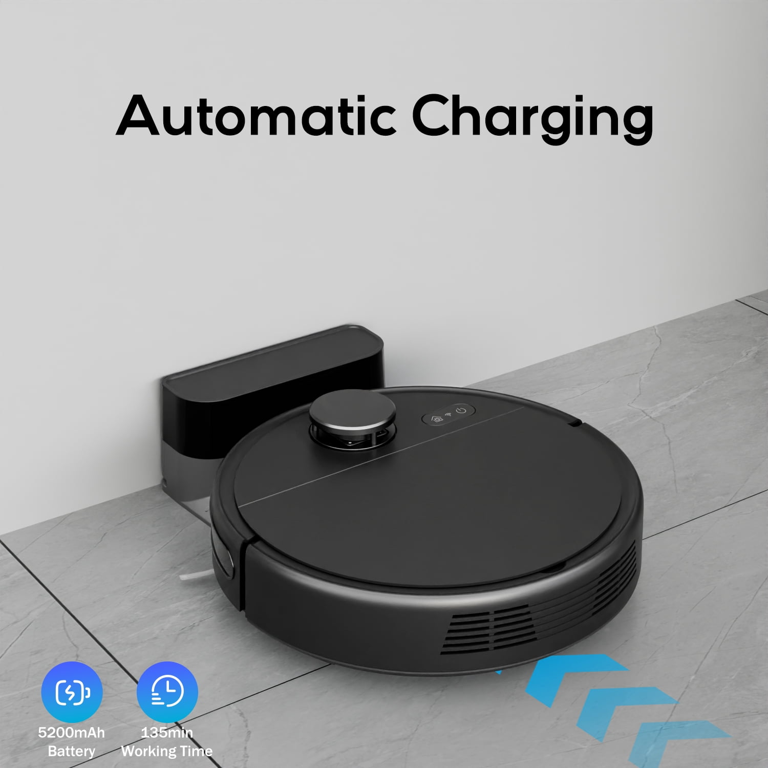 Kipvvo N5 Robot Vacuum Cleaner with LiDAR Navigation, Pet-hair, Powerful Suction, 3D Mapping, for Pet Hair, Hard Floors.