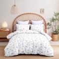 thumbnail image 5 of 2 Pieces Cute Bowknot Comforter Set for Boys Girls Dreamy Princess Style Princess Style Purple Floral Twin Bedding Set Ultra Soft Reversible Garden Flower Comforter with Pillowcases, 5 of 6