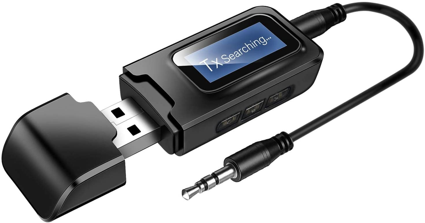 Bluetooth 5.0 Transmitter and Receiver with LCD Display, 2 in 1