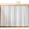 thumbnail image 2 of Light Grey Cabinet Curtains 28"W x 35L, Farmhouse Striped Modern Artwork Under Sink Skirt for Bathroom Vanity Kitchen Self Adhesive, Dust-Proof Privacy Curtain for Closet Shelves Laundry Room, 2 of 9