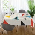 thumbnail image 3 of Yayeee Tablecloths 54" x 54" Rectangle Wrinkle Resistant Party Table Cover, Beige Triangles, 3 of 8
