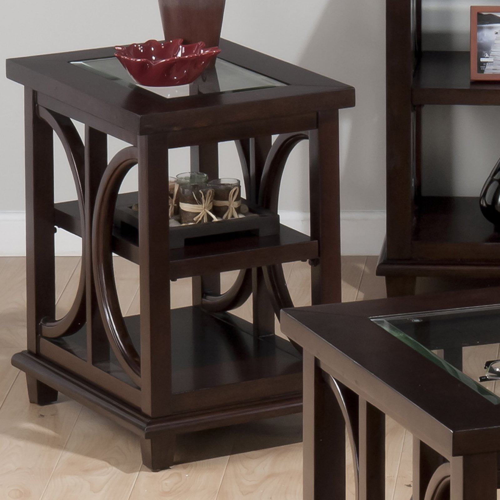 Transitional Style Durable Decorative Displays Pierce Chair Side Table Espresso 