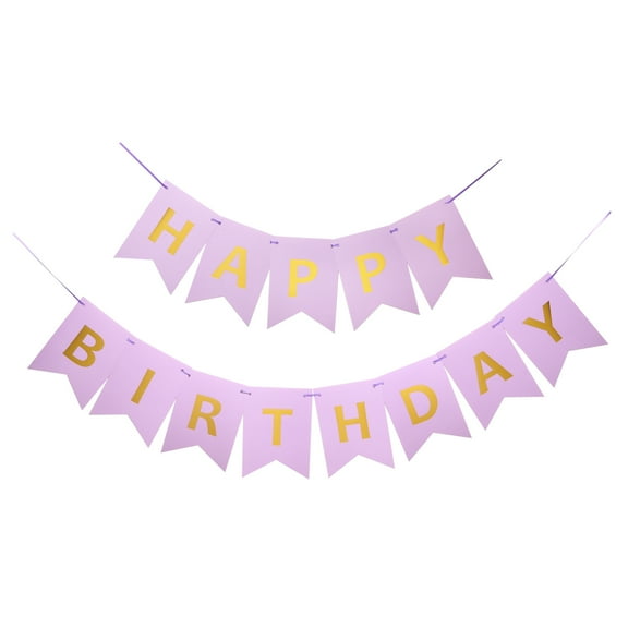 6.7 x 4.7Inch Happy Birthday Banner for Party Decorations, Purple