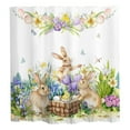 thumbnail image 2 of Hometravel Easter Themed Bathroom Shower Curtain, Fabric Linen Curtain with 12 Hooks, No Drill Easy Installation Curtain for Bathroom, Holiday Decor for Tub and Shower Area, 2 of 6