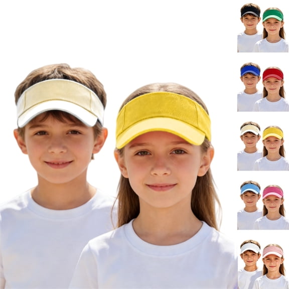 YOUYEDIAN 2Pcs Toddler Sun Visors Athletic Sports UV Protection Toddler Sun Hat Summer Adjustable Tennis Visor Outdoor Baseball Cap (C)