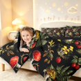 thumbnail image 3 of Homewish Boho Plant Mushrooms Queen Comforter Set,Vintage Botanical Comforter Sets Queen,Black,Black Reversible,3pcs,1 Comforter and 2 Pillowcases, 3 of 7