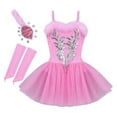 thumbnail image 2 of inhzoy Girls Sparkle Beaded Ballet Dress Swan Dance Outfit Tutu Skirt Pink 12, 2 of 8