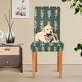 thumbnail image 4 of Yayeee 2 Pack Dining Chair Covers Stretch Parson Chairs Slipcovers Seat Protector, Dark Green Leaves, 4 of 6