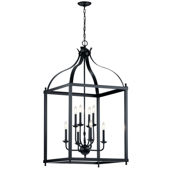 42591BK Kichler Lighting Larkin - 8 light Foyer Chandelier - with Traditional inspirations - 47.75 inches tall by 24 inches wide-Black Finish