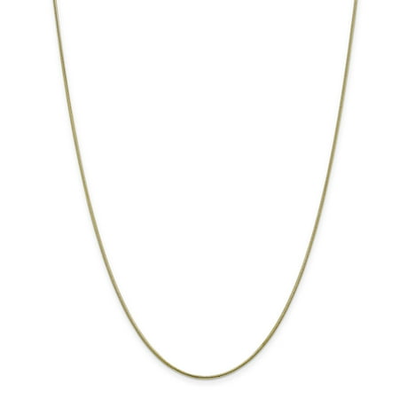 - 10K Yellow Gold 1.1 MM Round Snake Link Chain Necklace, 24