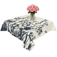 thumbnail image 2 of Navy Botanical Table Cloth Waterproof Tablecloths, Blue Dragonfly Flower Leaf Retro Style Tablecloth Dining Table Cover for Kitchen Party Tabletop Outdoor, Square Tablecloth 54x54 Inch, 2 of 9