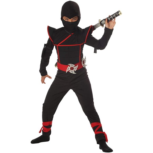 Disfraz PREMIUM Ninja California Costumes Collections Negro y rojo para niño