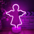 thumbnail image 2 of Neon LED Angel Night Light with Base, Battery Operated or USB Neon LED Lights, Decoration for Christmas, Birthday, Living Room, Bedroom, Kids, 2 of 4