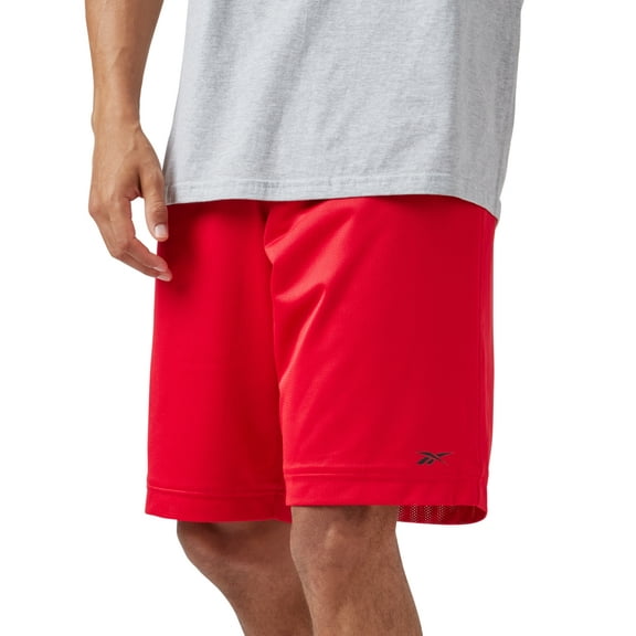 Reebok Basketball Shorts Men's Small Red Mesh Logo Crossover Running FTS962
