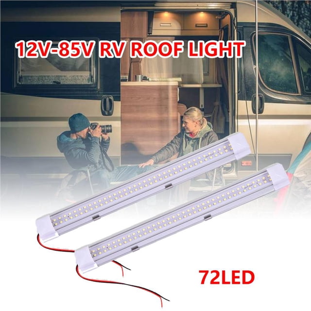 Kenally Barra de tira de luz interior con interruptor de 72 LED de 12 V para coche, caravana, furgoneta, autobús Vehículos, repuestos y accesorios Mis Kenally VI006007-00