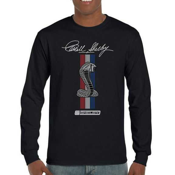 Shelby Cobra Logo Long Sleeve T-shirt American Legendary Muscle Car Racing Mustang GT500 Performance Powered by Ford