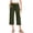 QL133_Army Green, variant on Womens Capris Pants Summer Casual Loose Drawstring Elastic High Waist Trousers wide Leg 2026 Lounge Beach Cropped Slacks Navy S
