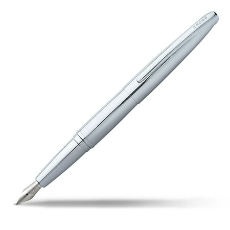 Cross ATX Refillable Fountain Pen, Medium Nib, Includes Premium Gift Box - Pure Chrome