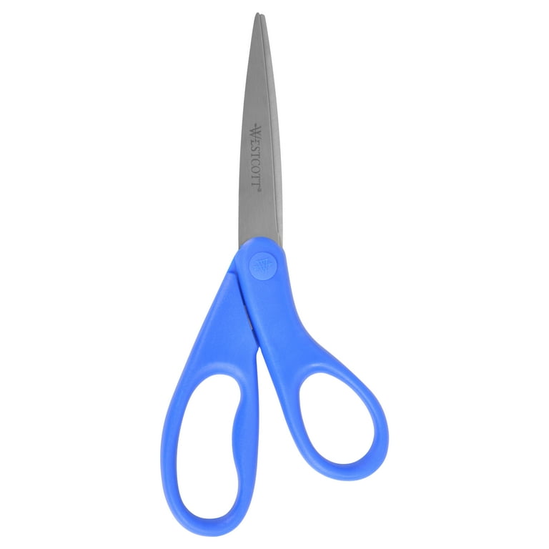 Westcott® All-Purpose Value Stainless Steel Scissors, 8, Pointed, Blue