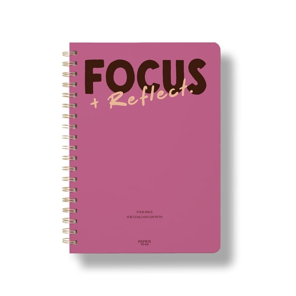 Papier To Go Undated Productivity Planner, Spiral B5, Focus Plan Reflect, Pink