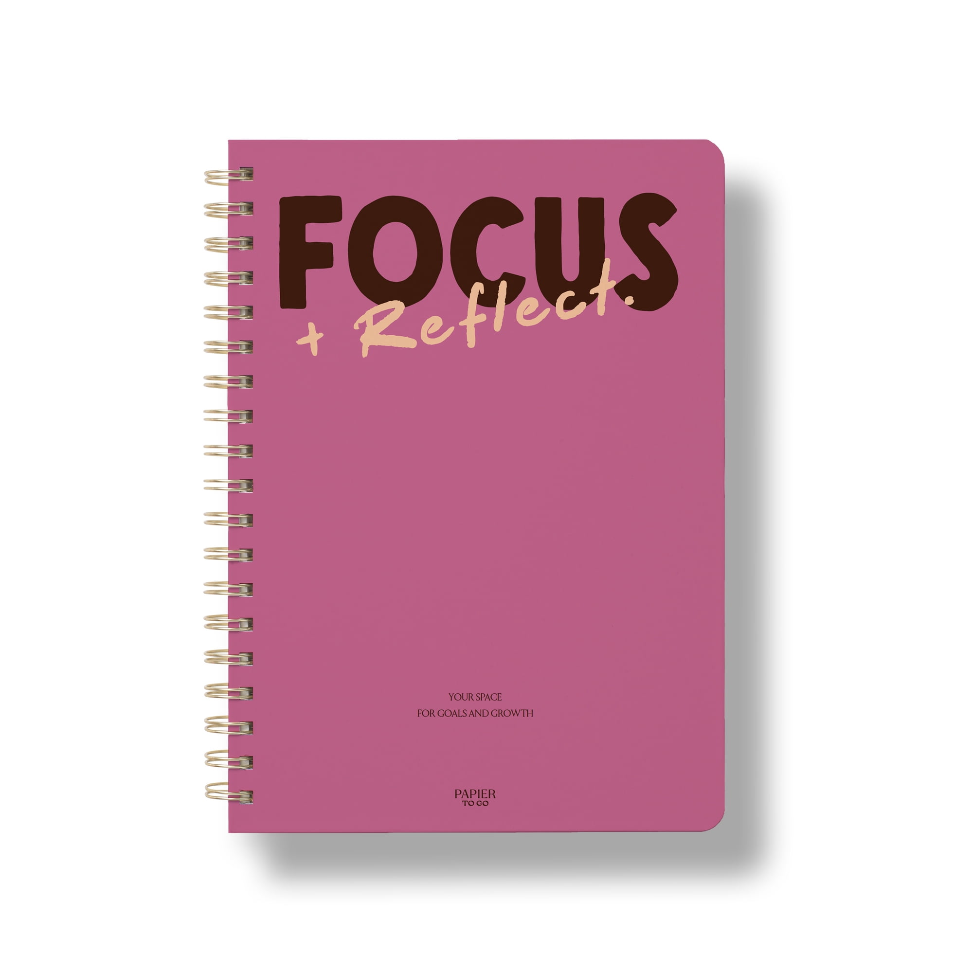 Papier To Go Undated Productivity Planner, Spiral B5, Focus Plan Reflect, Pink