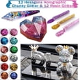 thumbnail image 5 of Resin Mold Kit for Beginners - 125PCS Contains Resin Orgone Chakra Pyramid Mold, Earring Necklace Mold, Color Resin Ink, Resin Glitter, Gold Foil, Dry Flowers and Crystal Stones for Epoxy Resin Making, 5 of 5
