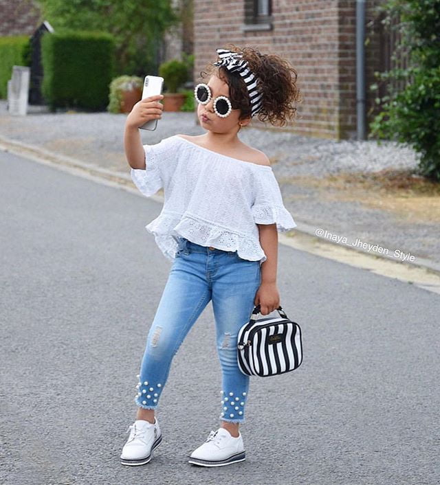 baby girl top and jeans