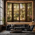 thumbnail image 6 of Cottage Garden in Triptych Window Frame, Romantic Rustic for Home Decor Lovers, Floral Landscape Wall Art, Housewarming Gift Tapestry Wall Hanging for Living Room and Bedroom, 6 of 7