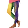 thumbnail image 3 of lcziwo Back to School Prime Sales, Leggings for Women Mardi Gras Graphic Printed Workout Yoga Pants Full Length Milk Silk Soft High Waisted Legging Pants 2025 Carnival Tights Multicolor XXL, 3 of 4