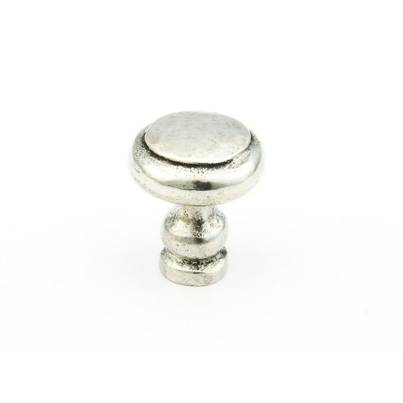 Schaub And Company 132 Artifex Rustic 1-1/8" Mushroom Round Britannium Pewter Cabinet Knob