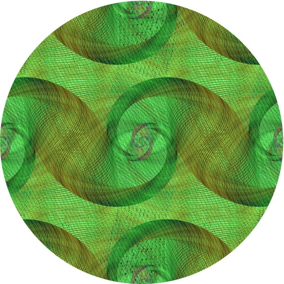 Ahgly Company Machine Washable Indoor Square Transitional Seaweed Green Area Rugs, 3' Square