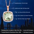thumbnail image 2 of Gem Stone King 10K Rose Gold Green Prasiolite and White Diamond Pendant Necklace for Women (1.60 Cttw, Gemstone Birthstone, Cushion Cut 7MM, with 18 inch Chain), 2 of 4