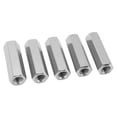 thumbnail image 1 of Hex Connection Nut, Stable Rust Proof 5 Pcs 304 Stainless Steel Sturdy Hex Coupling Nuts  For Installation, 1 of 8