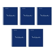 Miquel Rius Case of 5 M Emotions 1 Subject Notebooks, Lined 11" x 8.5", 80 Sheets Heavy Weight Paper, 3 Hole Punched, Micro-Perforated, Marine Blue Board Cover