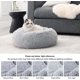 thumbnail image 5 of 50x50cmlight grayFluffy Round Cat Basket - Soft and Comfortable Plush Soothing Cat Cushion - Washable Anti-Stress Cat Bed, Light Gray Cat Bean Bag in, 5 of 5