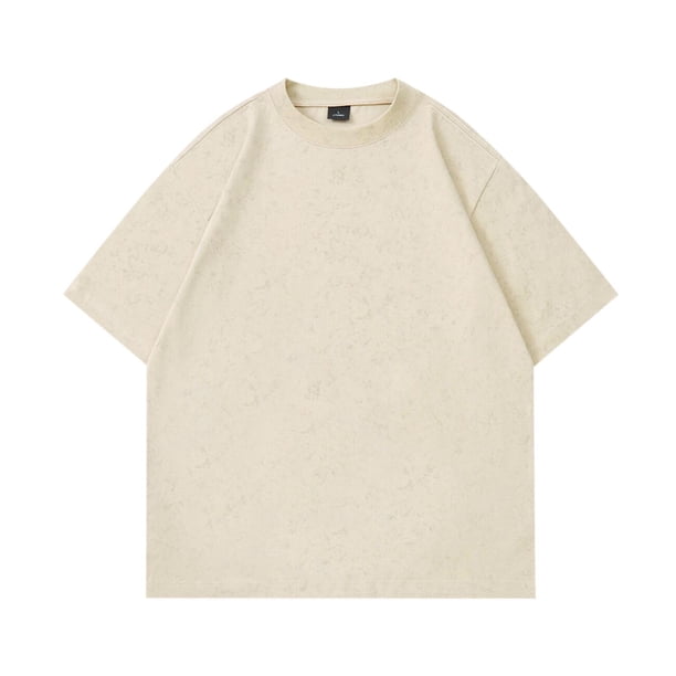 pstuiky camisetas para hombre, Camisas casuales de manga corta con cuello redondo y diseño conciso de color liso para hombre camisas casuales para hombre xl