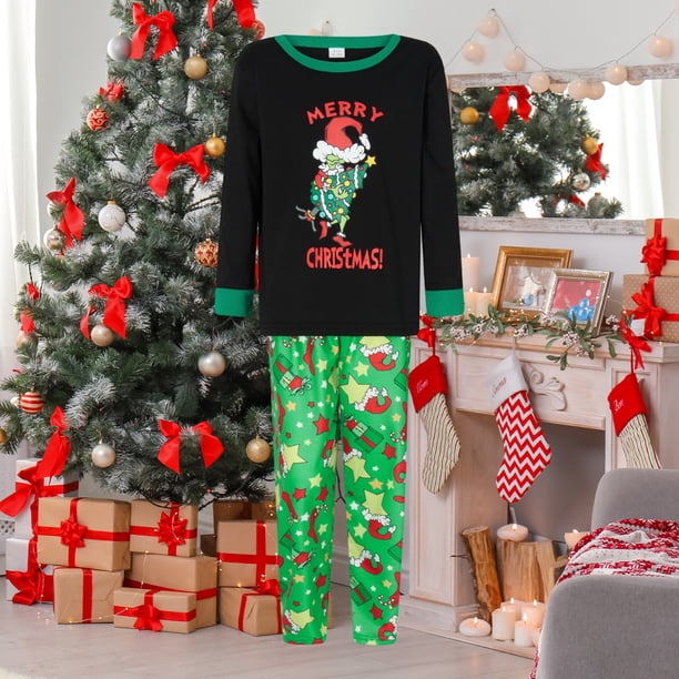 Conjunto de pijamas familiares de Navidad lindo camisón de Navidad para mujeres, hombres, niños, parejas