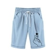 thumbnail image 2 of Toddler Kids Girls Casual Bermuda Shorts Drawstring Elastic Waistband Beach Shorts 3-13 Years, 2 of 4