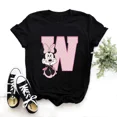 thumbnail image 3 of Camiseta de algodón para niños de Disney Minnie Mouse, divertida camiseta con estampado de 26 letras mayúsculas de la A a la Z, camisetas góticas para niñas, camisetas kawaii de verano, 3 of 5