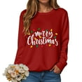 thumbnail image 6 of TTUHYWXI Women's Merry Christmas Oversized Pullover Sweatshirt With Lights - Holiday Xmas Sweater Top (Red, XXL), 6 of 6