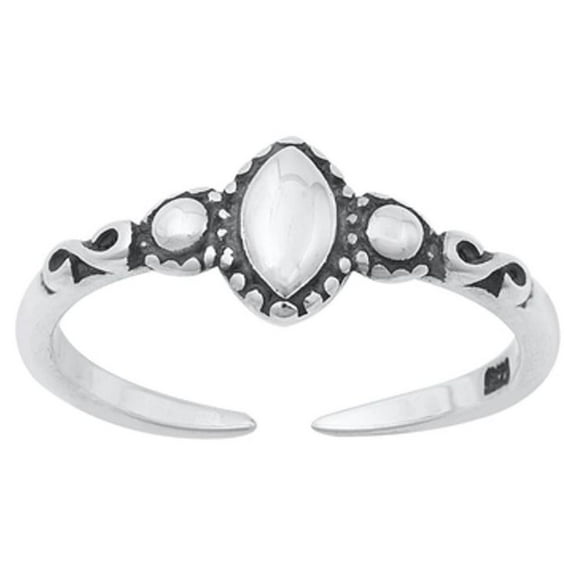 Sterling Silver Beaded Bali Infinity Toe Ring Adjustable Midi Band .925 New Jewelry Female Unisex