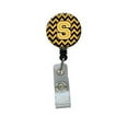 thumbnail image 1 of Letter S Chevron Black & Gold Retractable Badge Reel, 5 x 1 x 2 in., 1 of 1