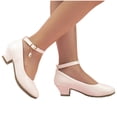 thumbnail image 6 of Gubotare Girls Dress Shoes with Heel Girls Sandals Closed Toe Heels Wedding Party Girls Dress Shoes Toddler Little Big Kid (White,Little Kids 12.5), 6 of 9