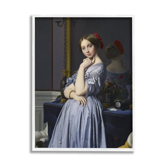 Stupell Industries Comtesse d Haussonville Jean Auguste Dominique Ingres Countess Painting Painting White Framed Art Print Wall Art, Design by one1000paintings